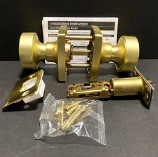 Probrico Privacy Door Lock Gold Satin Brass Interior Square Escutcheon