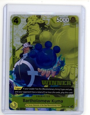 One Piece Bartholomew Kuma OP09-108 WINNER TOURNAMENT PACK CARD