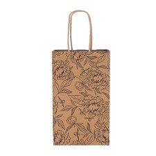 SSWBasics Small - Simple Floral Paper Shopping Bags - Case of 100