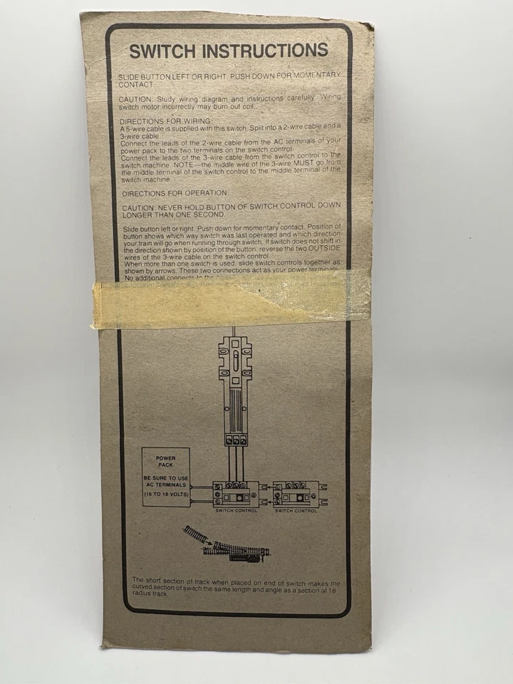 Life-Like Electric Remote Control HO Switch Left Hand New Old Stock  #8605 - Image 2 of 4