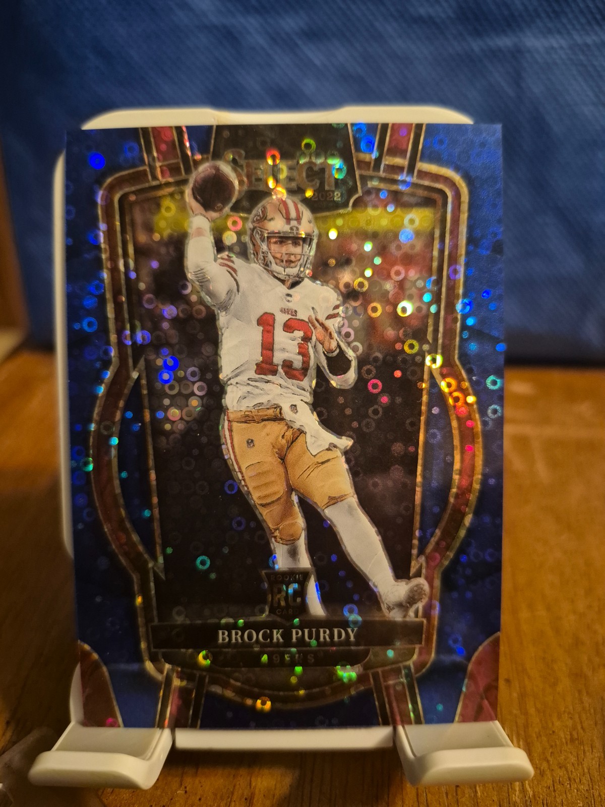 2022 Panini Select 49ers RC  Brock Purdy Blue Disco Prizm /25 Club Level #213 
