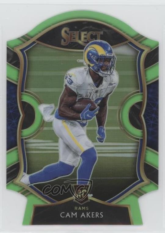 2020 Panini Select Concourse Neon Green Prizm Die-Cut Cam Akers #55 pz0