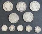 [Lot of 5] BARBER HALF DOLLARS & [LOT OF 5] BARBER DIMES 90% Silver $3.00 Face