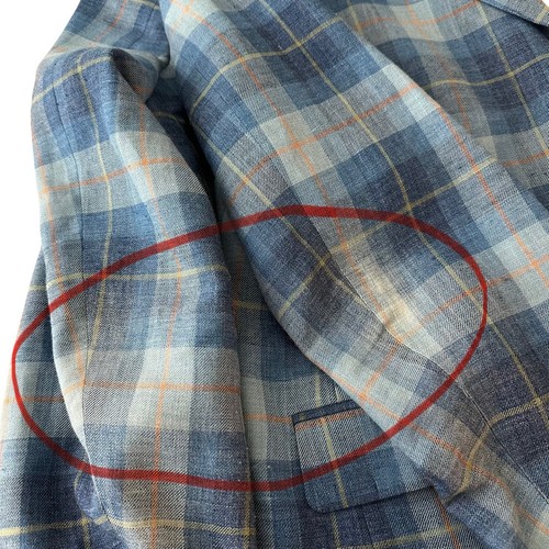 Blazer uomo Lauren Ralph Lauren misto lino 48R blu a quadri cappotto sportivo preppy - Foto 4 di 6
