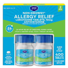 Loratadine 10mg Allergy Pills 400 ct 24hr Antihistamine Compare Claritin EXP8/27