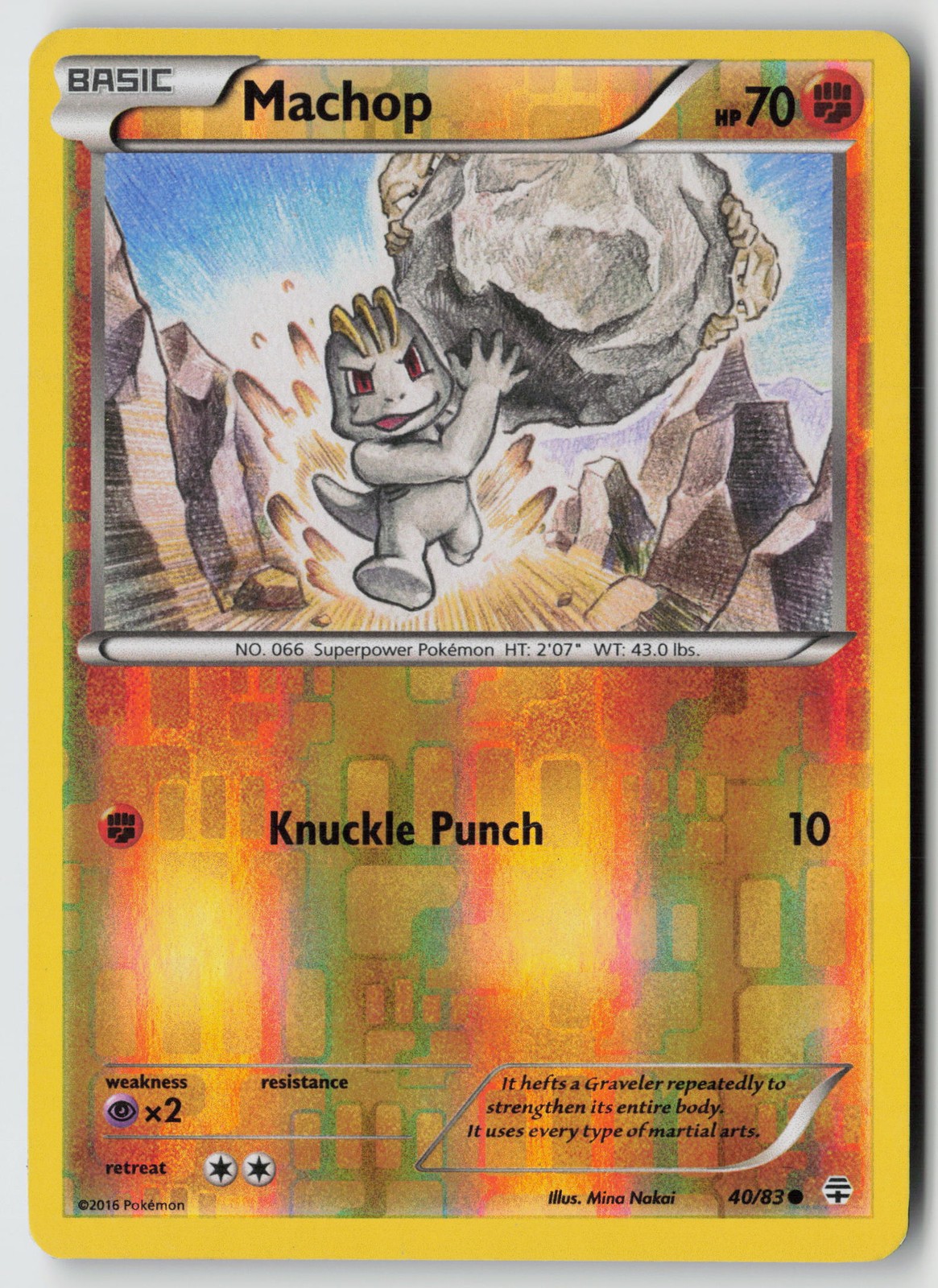 Machop Pokemon Generations 40/83 Reverse Holo