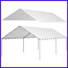 0 x 20 Ft Carport Replacement Canopy Cover Garage Top Tent Shelter Tarp with ...