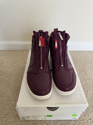 Women s Air Jordan 1 Hi Zip, Size 10, Bordeaux/Black-Phantom