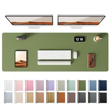 Leather Desk Pad Protector, Office Desk Mat, Large Mouse Pad, Non-Slip PU Lea...