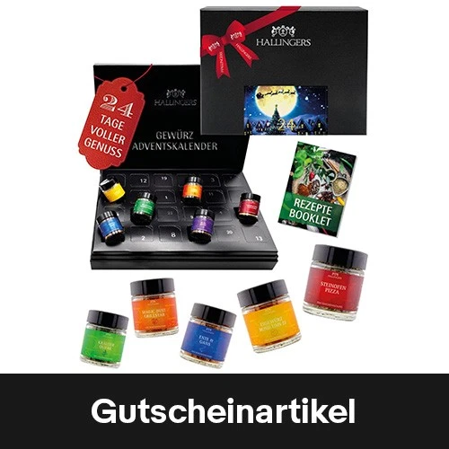 Adventskalender Gewürze Hallingers im Glas - Premium Auswahl Geschenkidee