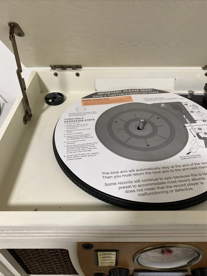 Innovative Technology ITVS-760B Phono/CD+ CD Recorder/Tape/AM/FM White WORKS - Image 4 of 4