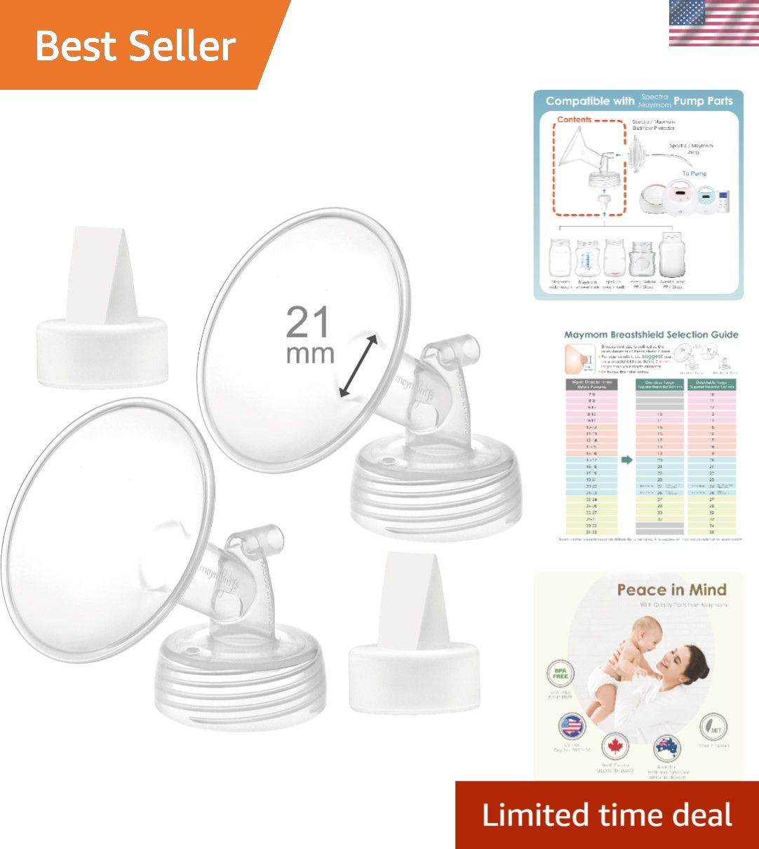 21mm Pump Flange & Duckbill Valve Pair for Spectra - Easy to Clean & Replace
