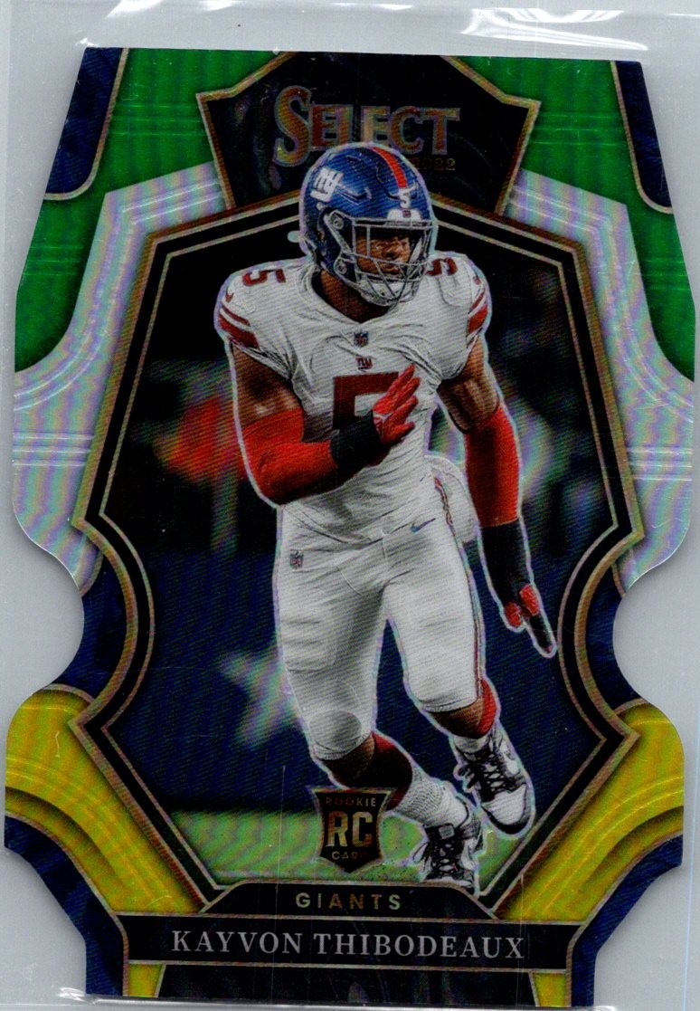 2022 Panini Select #175 Kayvon Thibodeaux Green and Yellow Prizm Die Cut