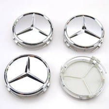 4x 75mm Wheel Rim Cover HubCaps Emblem Matte Silver For Mercede-s Ben-z B C E S