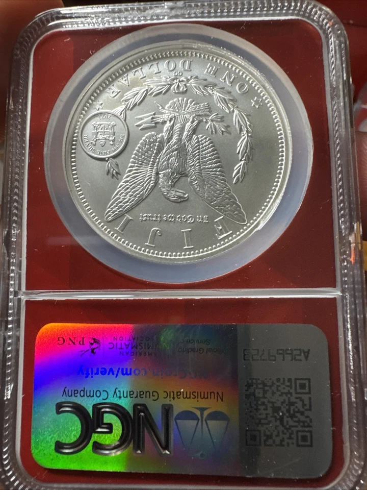 2023 FIJI MORGAN FIRST DAY OF ISSUE 1879-CC NGC MS70 - David Ryder BX368 - Image 2 of 4