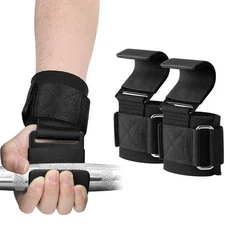 Unisex Weight Lifting Hooks Wrist Straps Universal Size Grip Support Gym