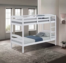 Twin Over Twin Transitional Bunk Bed Arch Design White Finish
