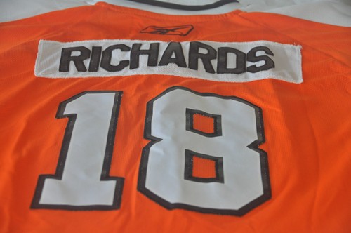 Reebok NHL Philadelphia Flyers Mike Richards (#18) Hockey Jersey, Youth L/XL - Afbeelding 9 van 9