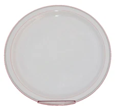 Arcoroc Valerie Coral & Grey Bands 59945  10 1/16" Plates  Lot of 7   C1038