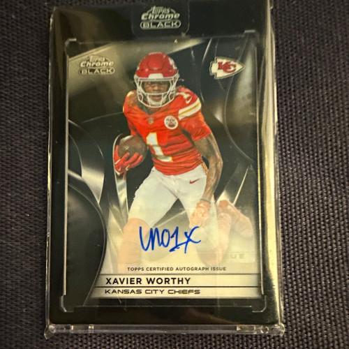 Topps 2025 Chrome Black Football Xavier Worthy #AU-XWO Chiefs Insert Auto