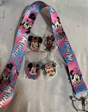 Disney Minnie Mouse Only Pins lot of 4 w/ Minnie Lanyard