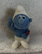 Vintage Hefty Smurf Plush Mini Stuffed Toy 4” Wallace Berrie & Co Peyo 1983 RARE