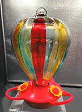 Glass Hummingbird feeder Hot Air Balloon Scre...