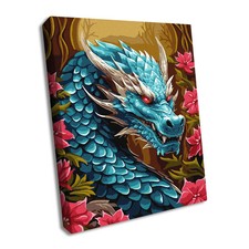 Ideyka Painting by Numbers kit The mighty dragon with extra metallic paints K...