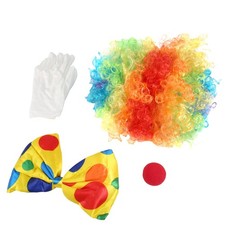 Clown Costume Clown Wig Clown Nose Accessories Bow Tie White Gloves for3333