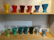 Homer Laughlin Harlequin Set of 13 Double Egg Cups, 11 colors! Great condition!