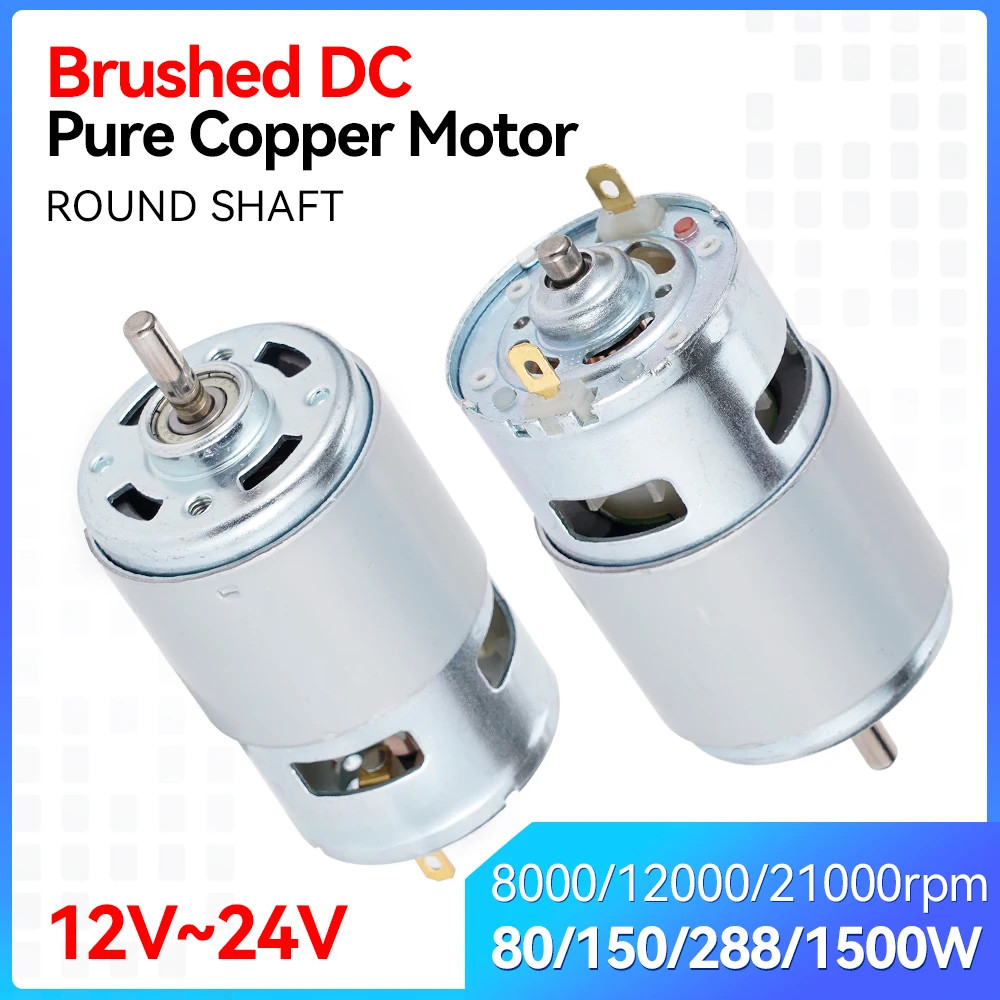 Motor 775 DC 12V-24V 150W/288W Doble Rodamiento de Bolas Husillo Motor 12000 RPM DC Mot