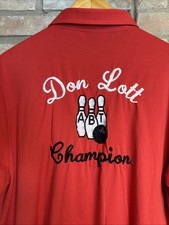 Vintage Bowling Polo Shirt Mens Large Red ABT Champion