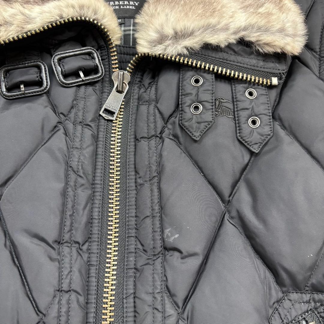 BURBERRY BLACK LABEL Quilted Down Jacket Size M Black From Japan thumbnail 10