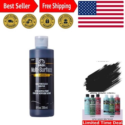 8 Fl Oz Multi-Surface Acrylic Paint, Pure Black - Easy Clean Up