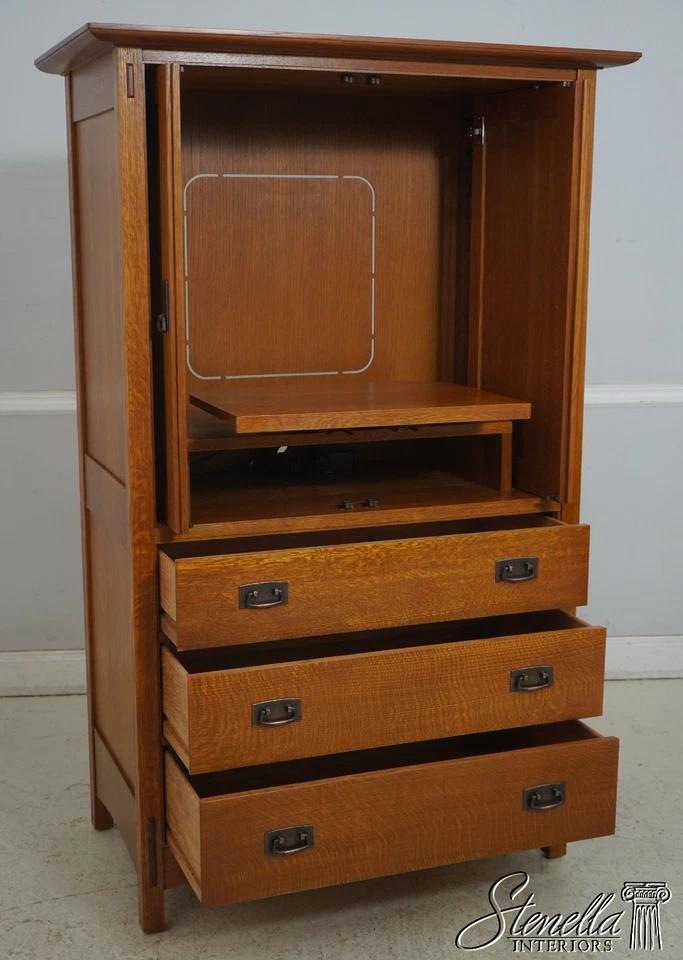 69376: STICKLEY Mission Oak Entertainment Cabinet Armoire - Image 3 of 4