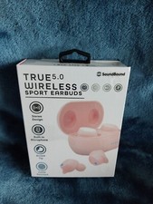 SoundBound True Wireless 5.0 Rubberized Sports Earbuds NEW Pink 