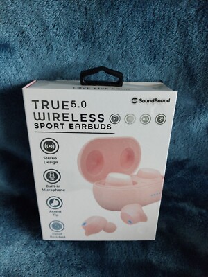 SoundBound True Wireless Rubberized Sports Earbuds NEW (Pink