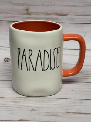 Rae Dunn Paradise Mug Orange Inside & Handle