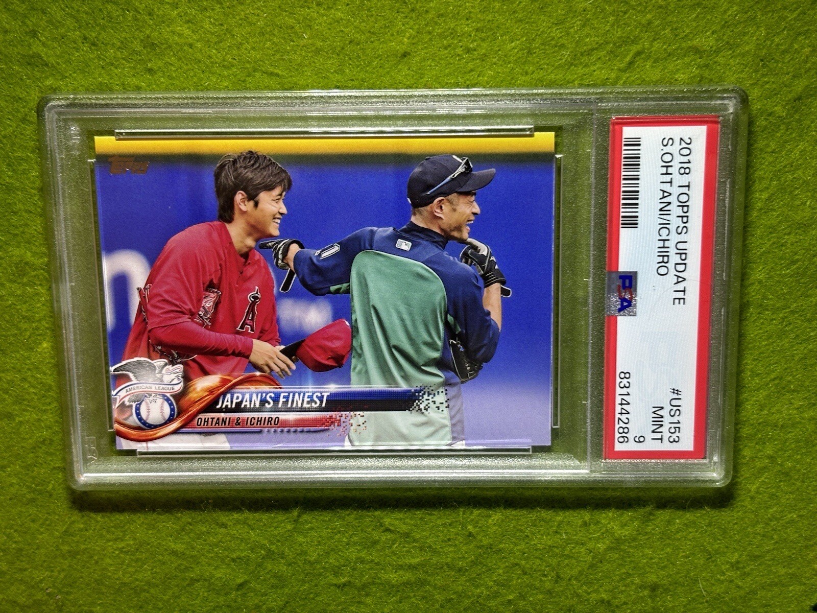 Shohei Ohtani ROOKIE CARD Ichiro Suzuki PSA 9 MINT RC 2018 Topps Update  DODGERS view 17