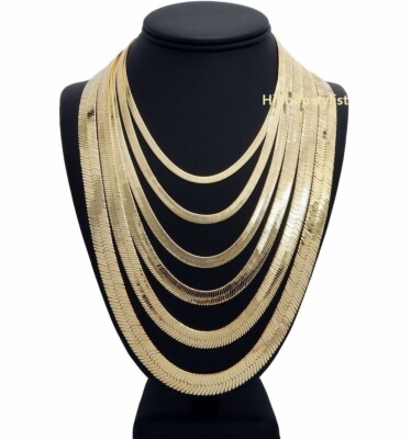 Herringbone Chain Necklace 4mm to 11mm 
