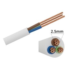 Cavo elettrico H05VV-F 3 x 2,5 mm2 1 metro guaina bianca (venduto a metro)