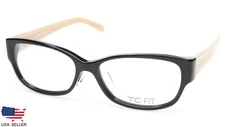 NEW TC-FIT SHANGHAI C.1 BLACK / TAN EYEGLASSES GLASSES FRAME 52-15-135 B33mm