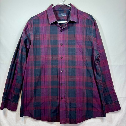 Hart Schaffner Marx Plaid Button Down Shirt Long Sleeve Sz XL - Picture 2 of 8
