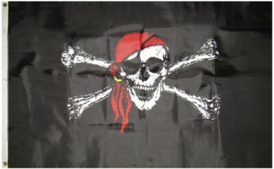 Flagsource Bandiera Jolly Roger 3x5 Piedi - Nylon Resistente Stampato In Digitale 600 DPI - Idea Regalo Per Pirati E Appassionati Di Nautica - 3