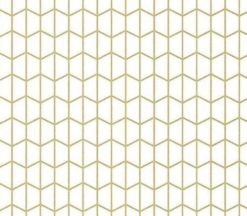 Modern Geometric Beehive Peel & Stick Wallpaper / Gold , White