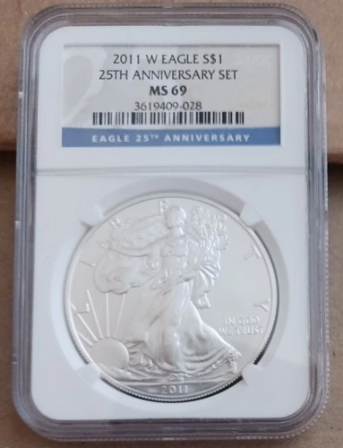 2011W American Silver Eagle 25th Anniversary Set NGC MS 69 PQ