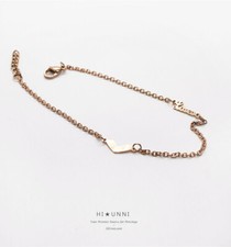 Heart  word love rose gold stainless steel dainty anklet