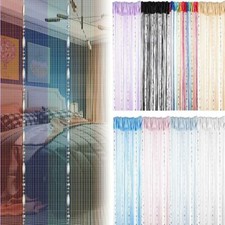 Crystal Beaded String Door Curtain Beads Room Divider Fringe Window Panel Drapes
