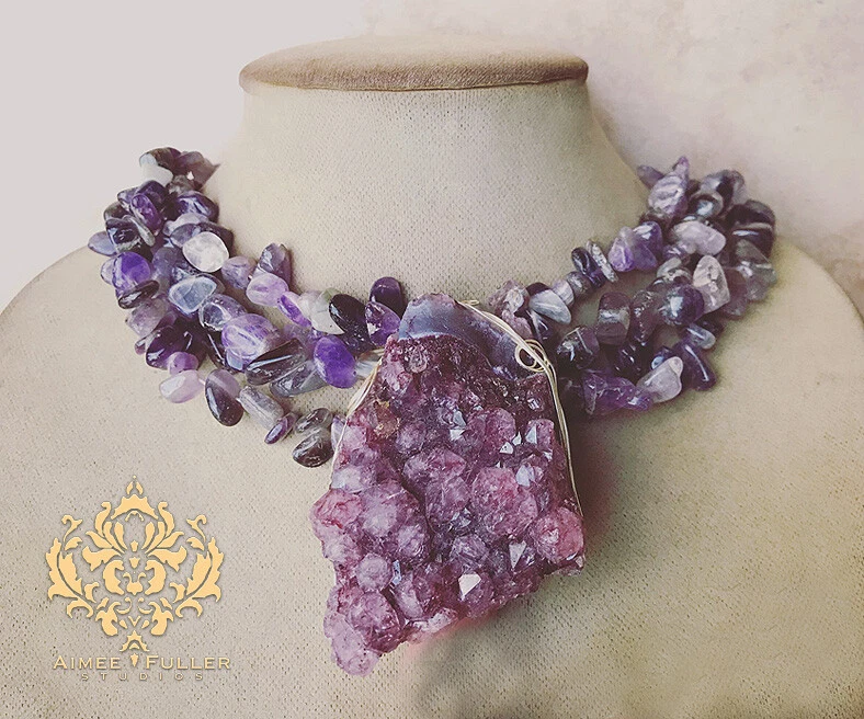 Amethyst druzy pendant sale