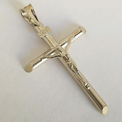 10k solid yellow gold 1.75inch two layered crucifix cross